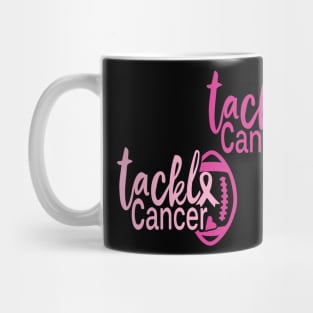 Breast Cancer Tackle Football Ribbon Mug